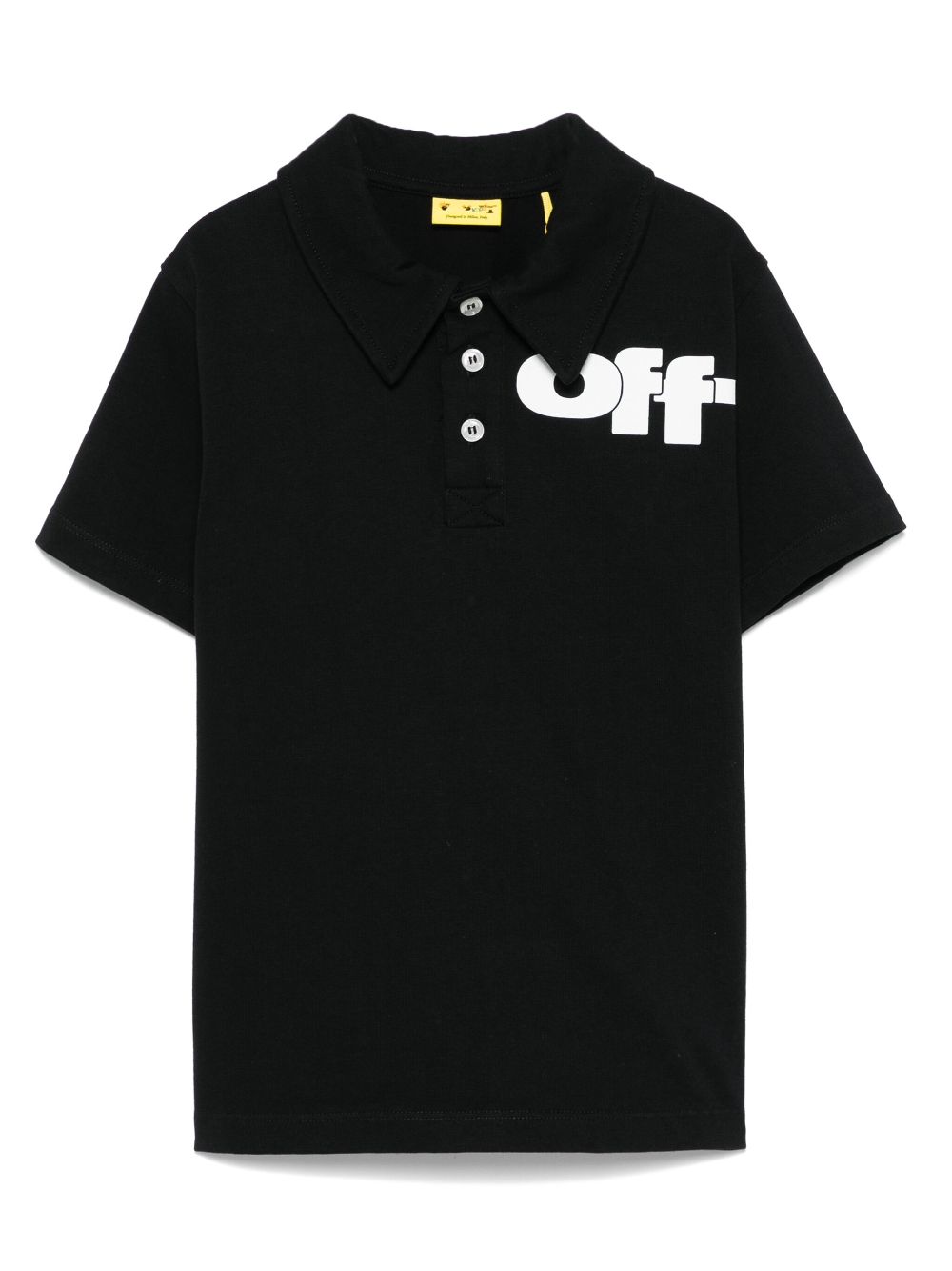 Off-White Kids Type Graphic polo shirt - Black