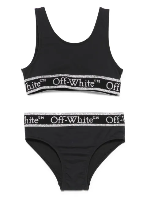 Off-White Kids logo-band bikini set