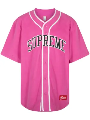Supreme Ultrasuede Mesh Baseball Jersey | White | FARFETCH