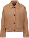 Max Mara leather bomber jacket - Brown