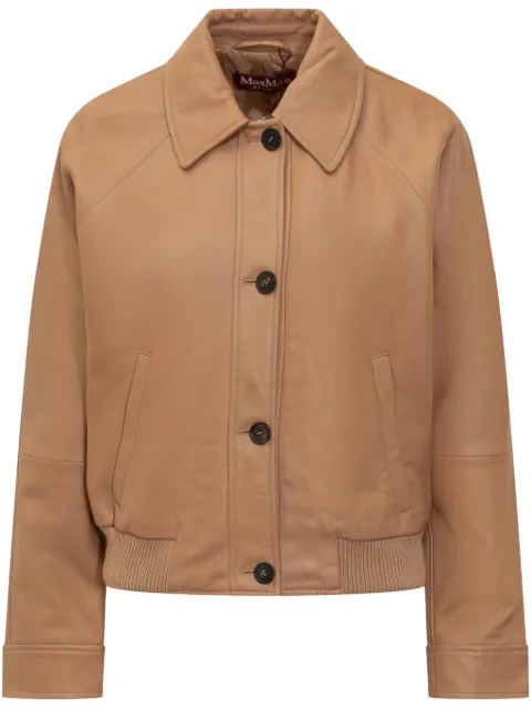 Max Mara leather bomber jacket