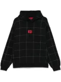 HUGO checked hoodie - Black