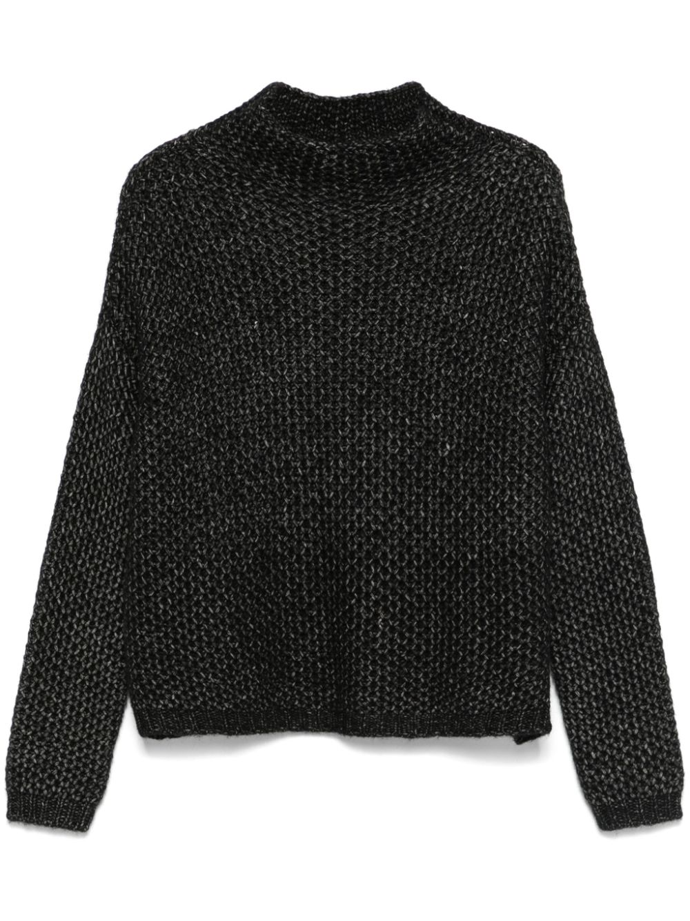 chunky-knit sweater