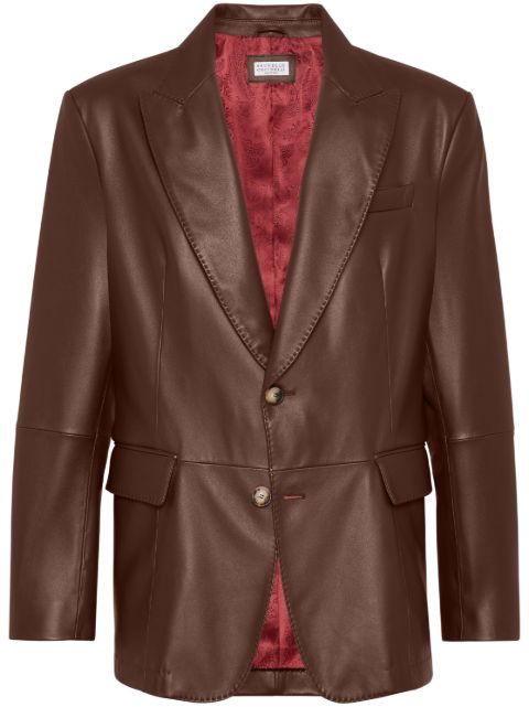 Brunello Cucinelli leather blazer 