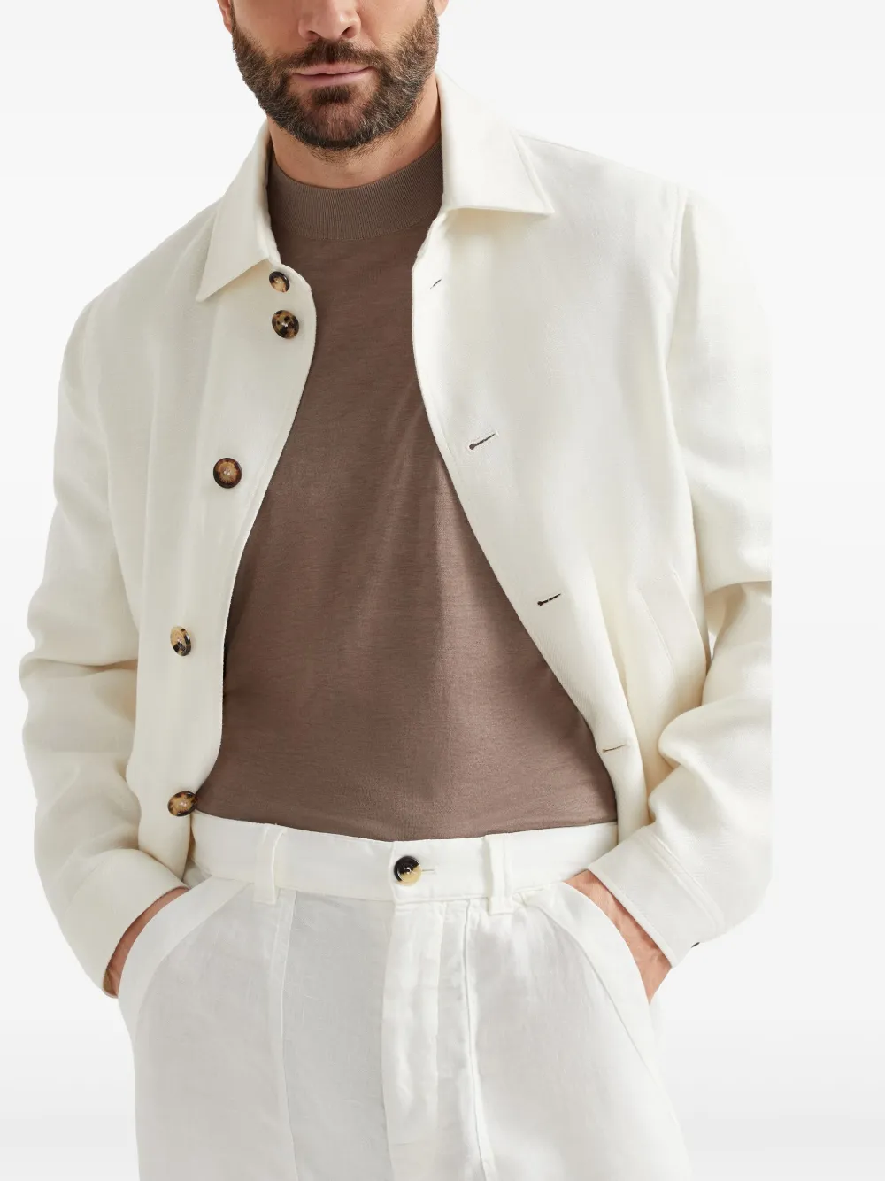 Brunello Cucinelli Twill shirtjack Beige