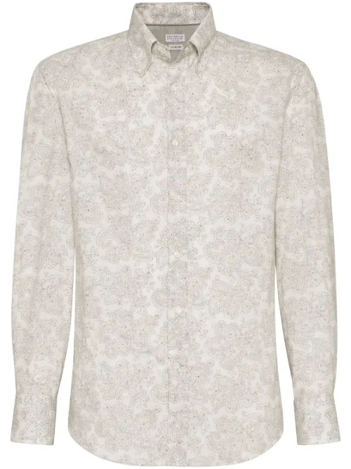 Chemise à col boutonné - Brunello Cucinelli - Modalova