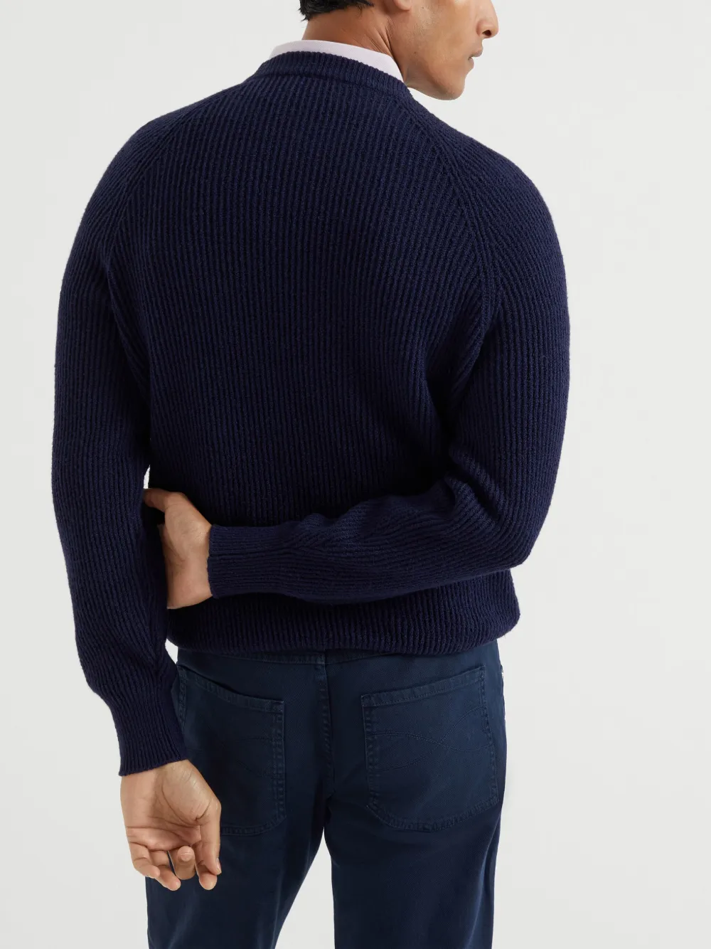 Brunello Cucinelli Ribgebreide trui Blauw