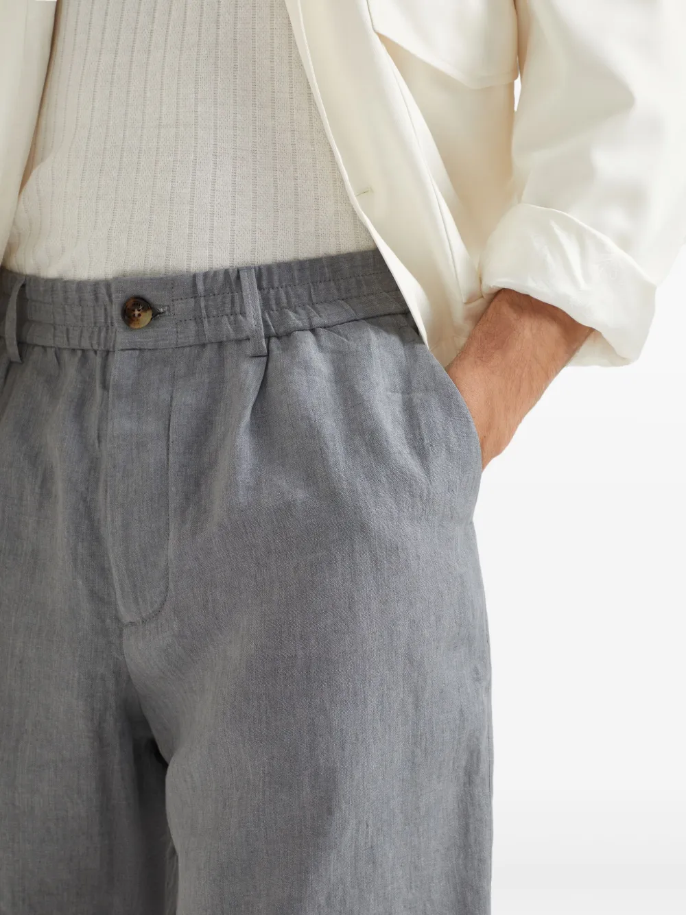 Brunello Cucinelli Linnen shorts Grijs