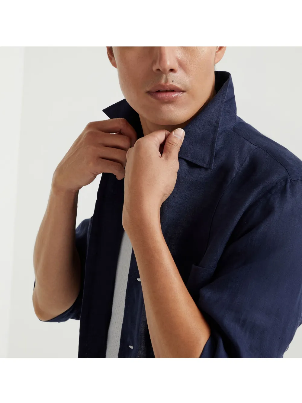 Brunello Cucinelli Linnen overhemd Blauw