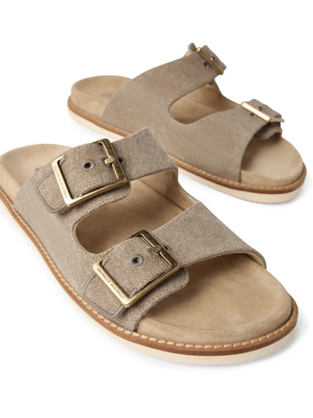 Brunello Cucinelli suede slides Neutrals