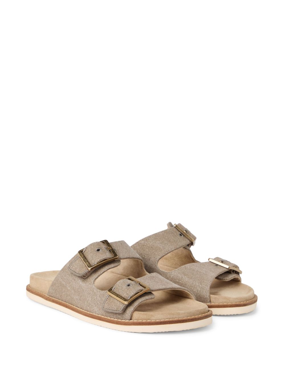 Brunello Cucinelli suede slides - Neutrals