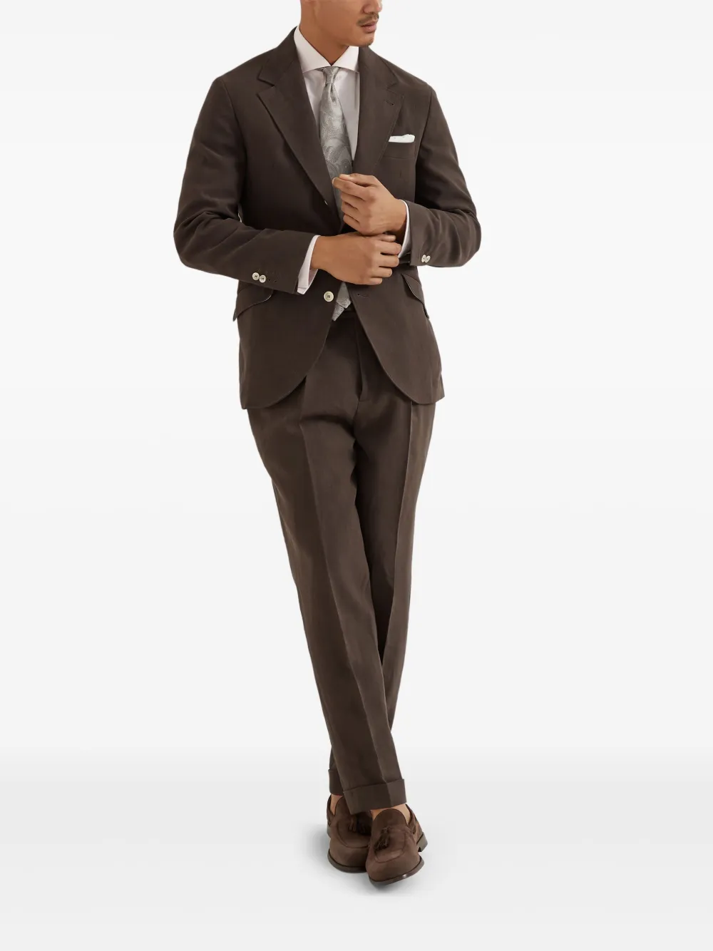 Brunello Cucinelli Linnen broek Bruin