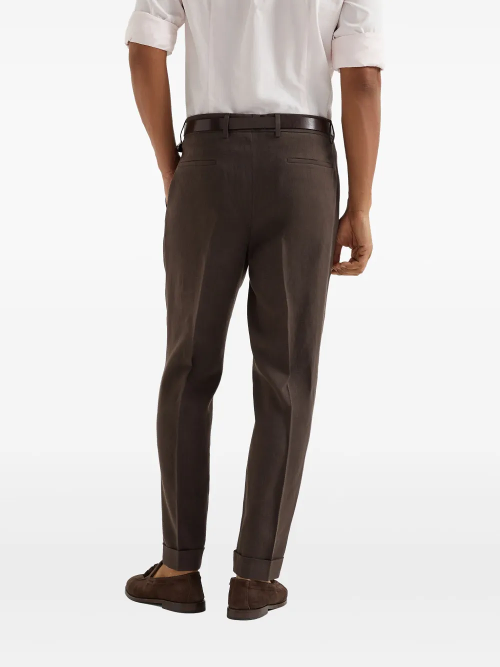 Brunello Cucinelli Linnen broek Bruin