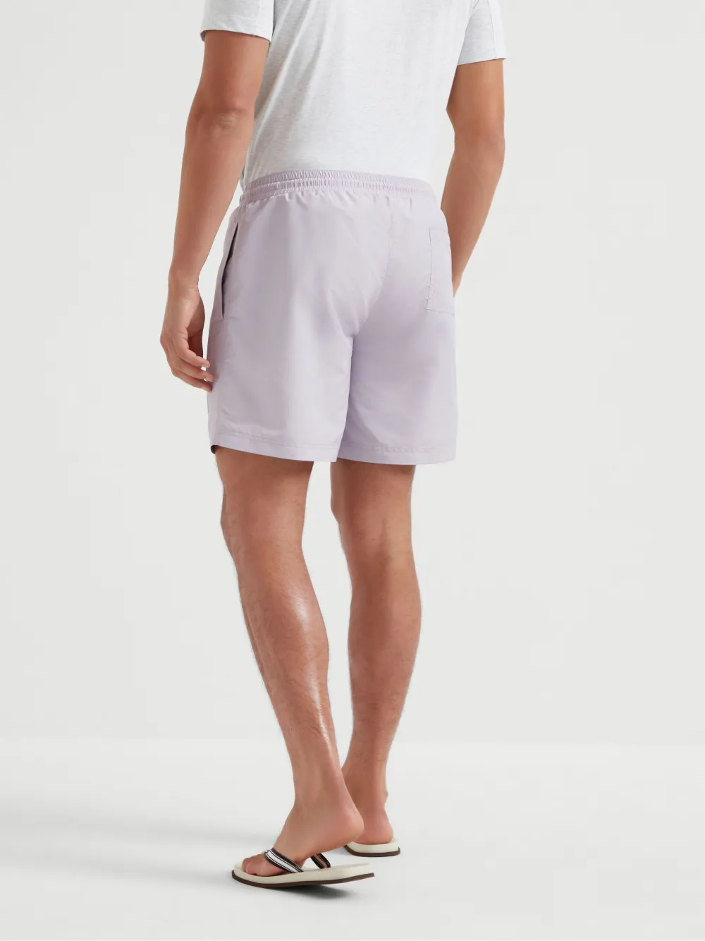 Brunello Cucinelli Zwembroek met geborduurd logo Paars