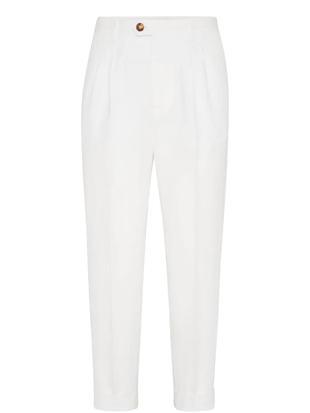 Brunello Cucinelli Cotton Corduroy Tailored Trousers In White