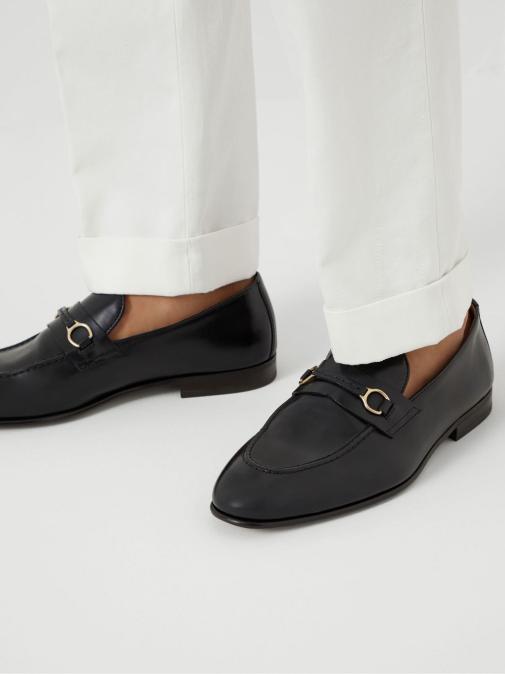 Brunello Cucinelli Leren loafers Zwart