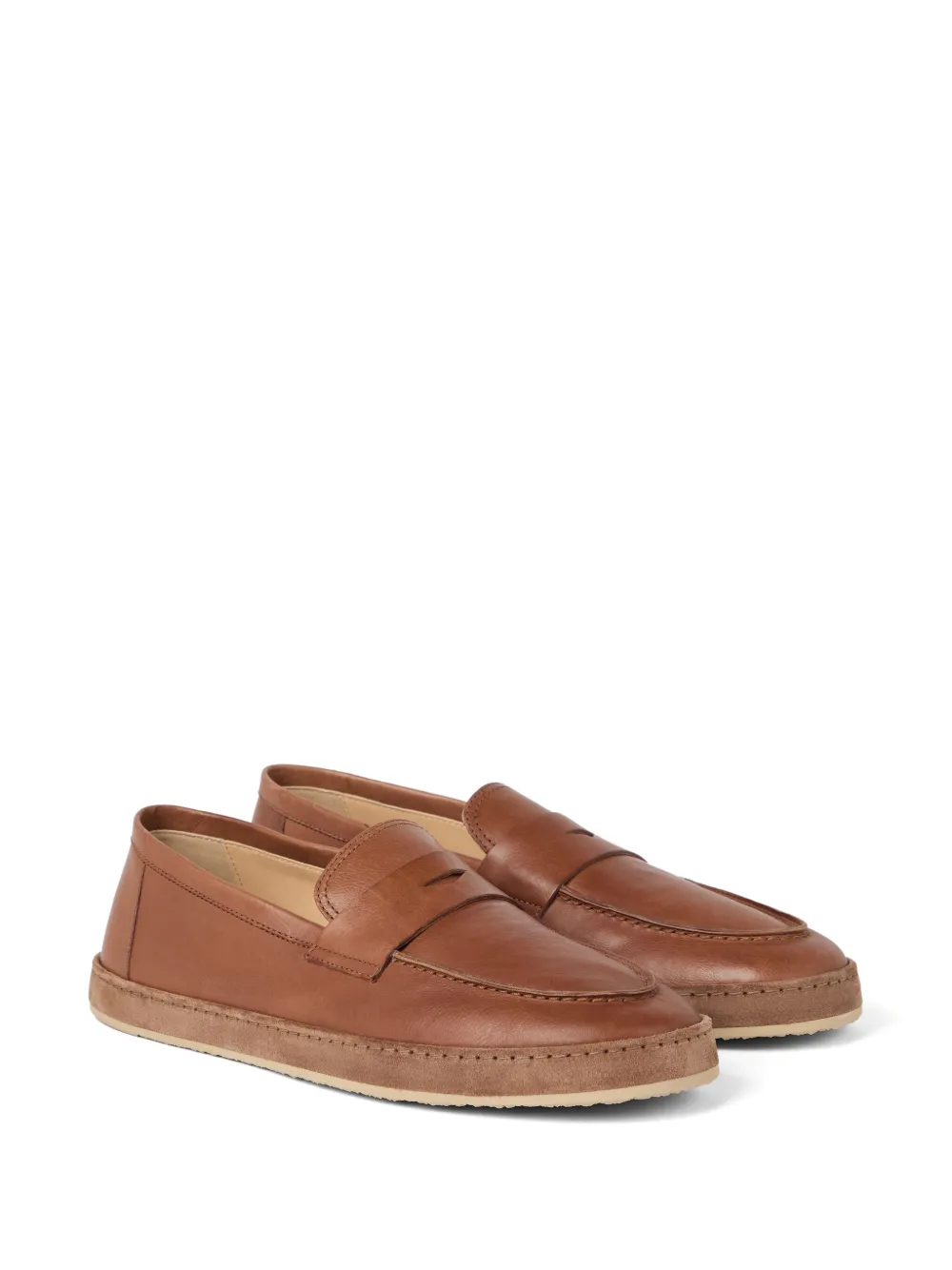 Brunello Cucinelli Leren loafers - Bruin