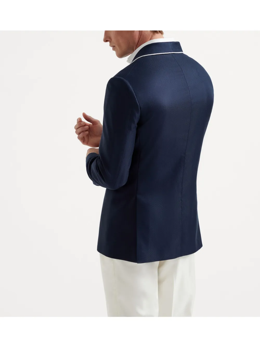 Brunello Cucinelli Colbert met sjaalkraag Blauw