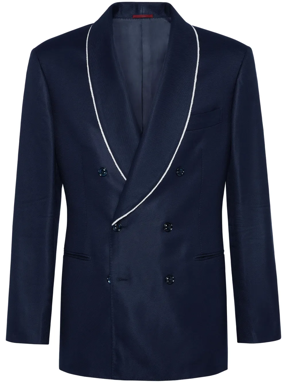 Brunello Cucinelli Colbert met sjaalkraag Blauw