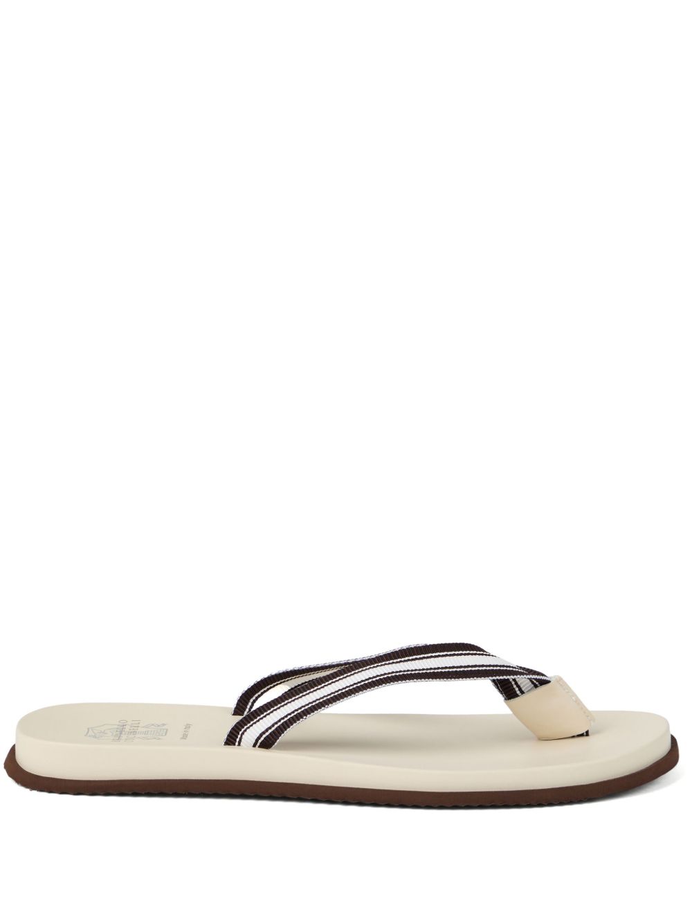 Brunello Cucinelli Leren badslippers Bruin