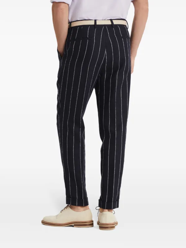 ブルネロクチネリストライプパンツ紺色