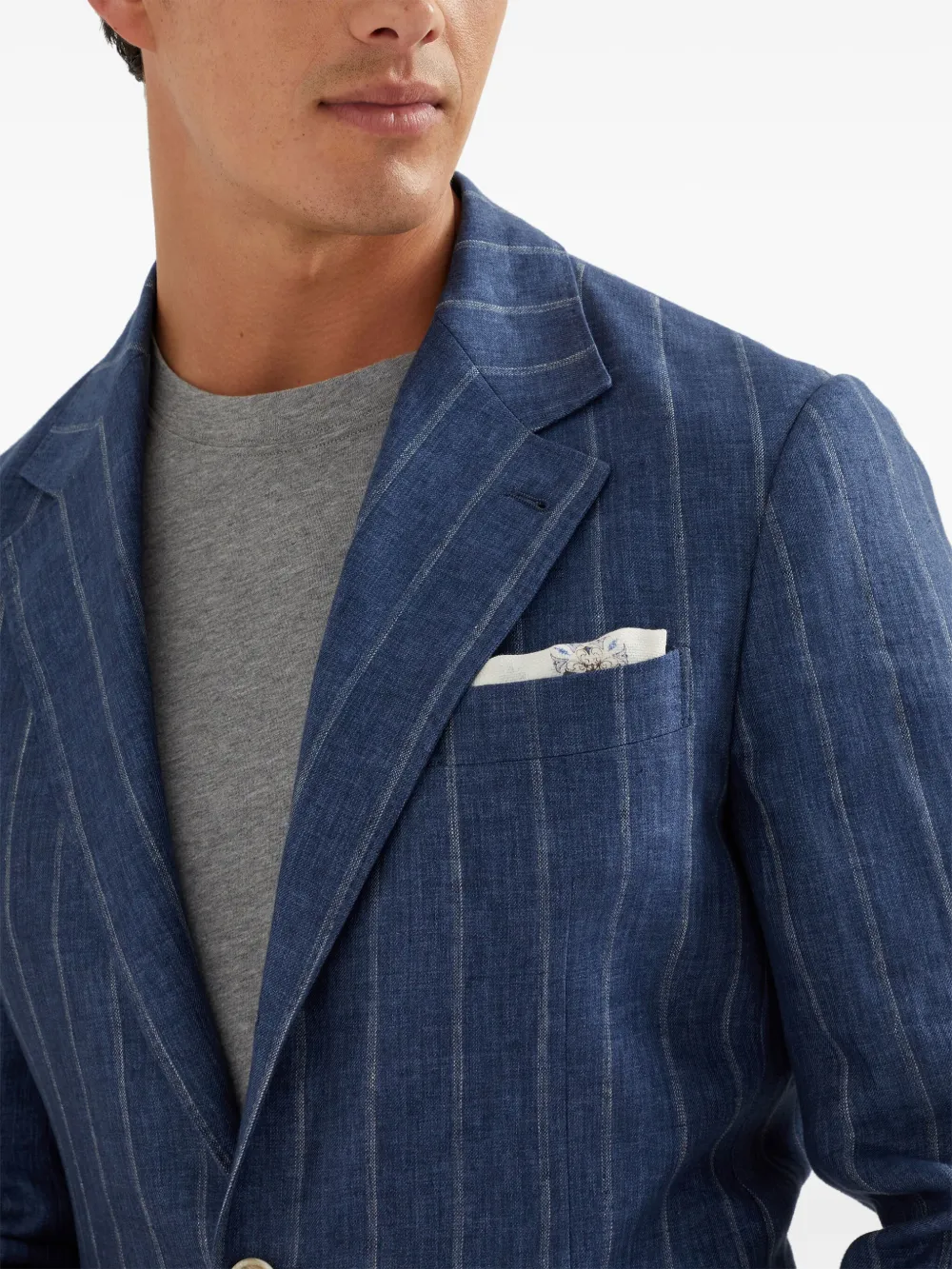 Brunello Cucinelli Twill blazer Blauw