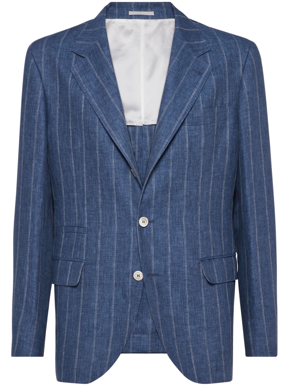 Brunello Cucinelli twill blazer - Blue