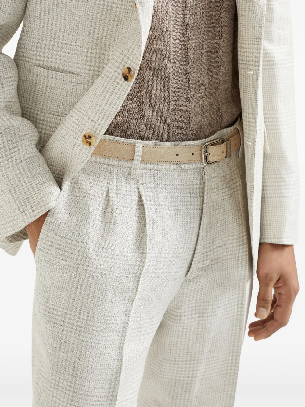 Brunello Cucinelli Broek met geplooid detail Wit