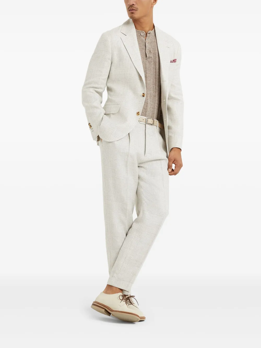 Brunello Cucinelli Broek met geplooid detail Wit