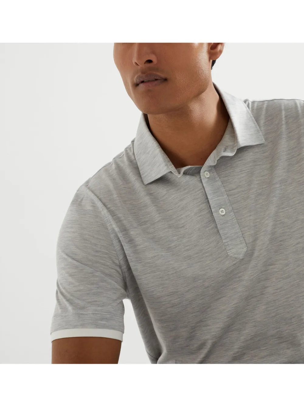 Brunello Cucinelli Gelaagd poloshirt Grijs