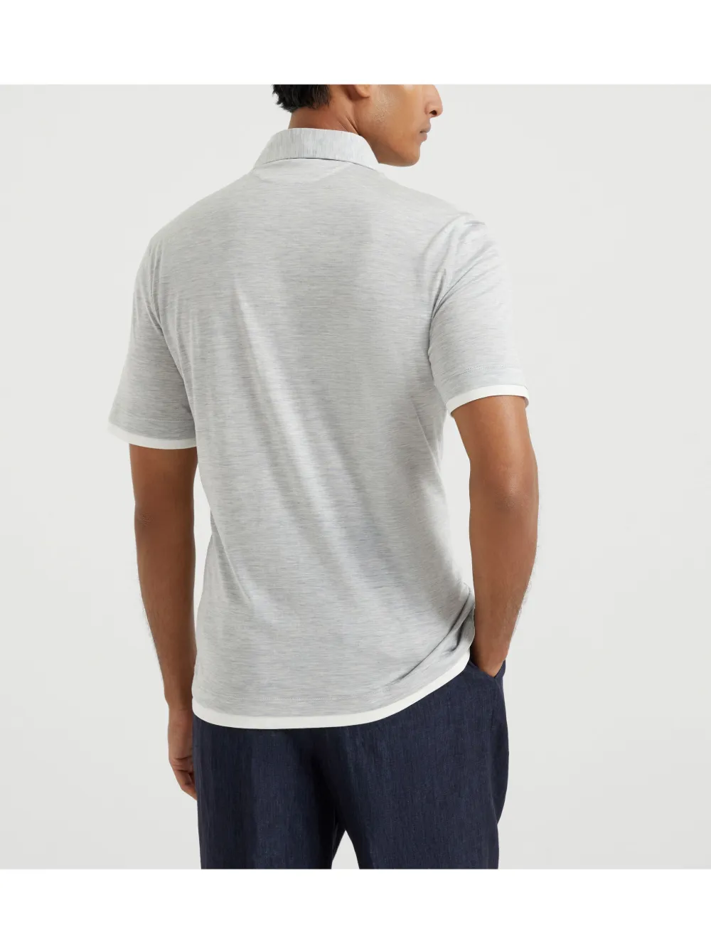 Brunello Cucinelli Gelaagd poloshirt Grijs