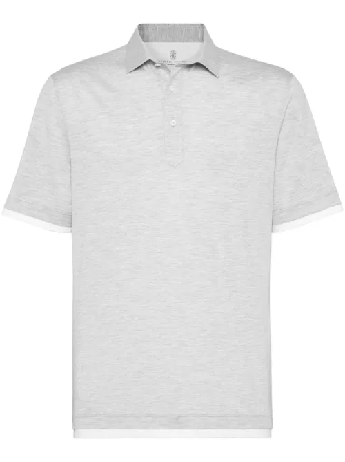 Polo à design superposé - Brunello Cucinelli - Modalova