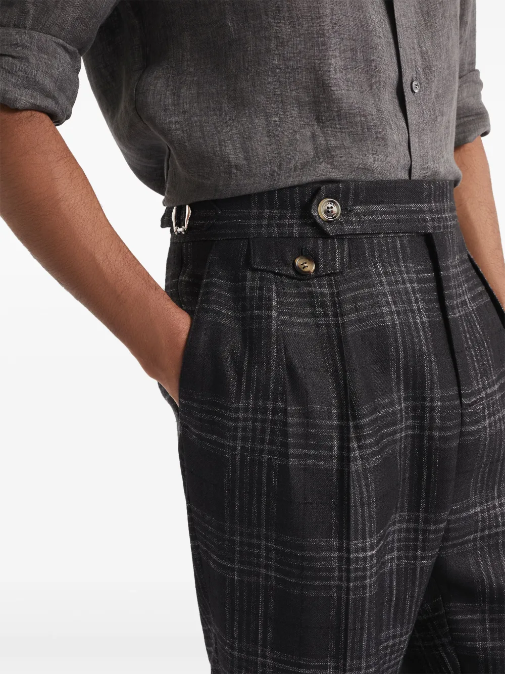 Brunello Cucinelli Geruite broek Grijs
