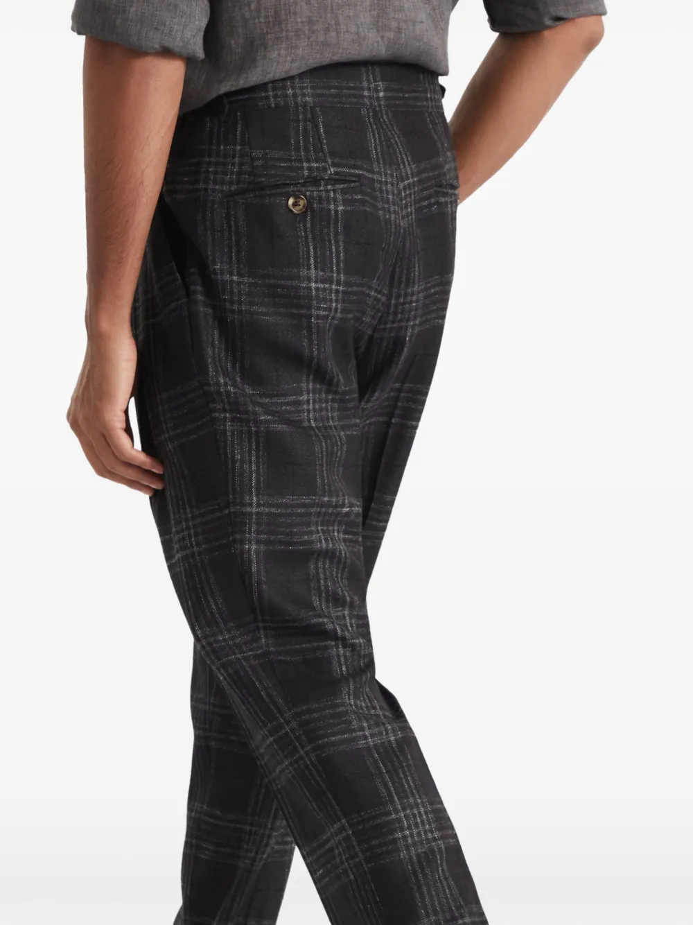 Brunello Cucinelli Geruite broek Grijs
