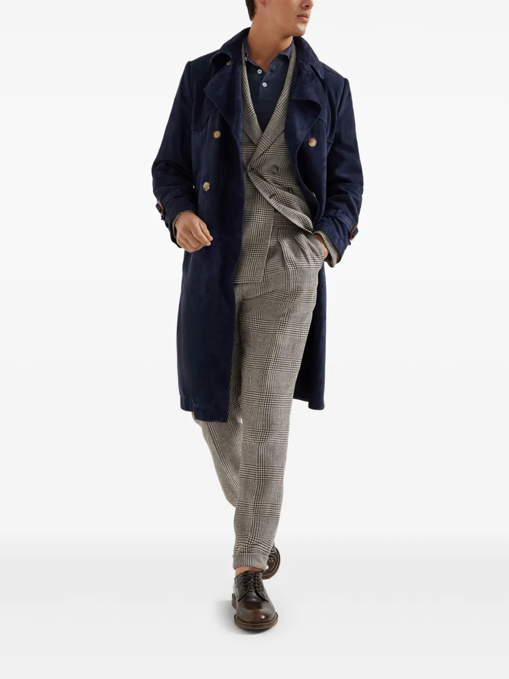 BRUNELLO CUCINELLI PRINCE OF WALES-CHECKED TROUSERS
