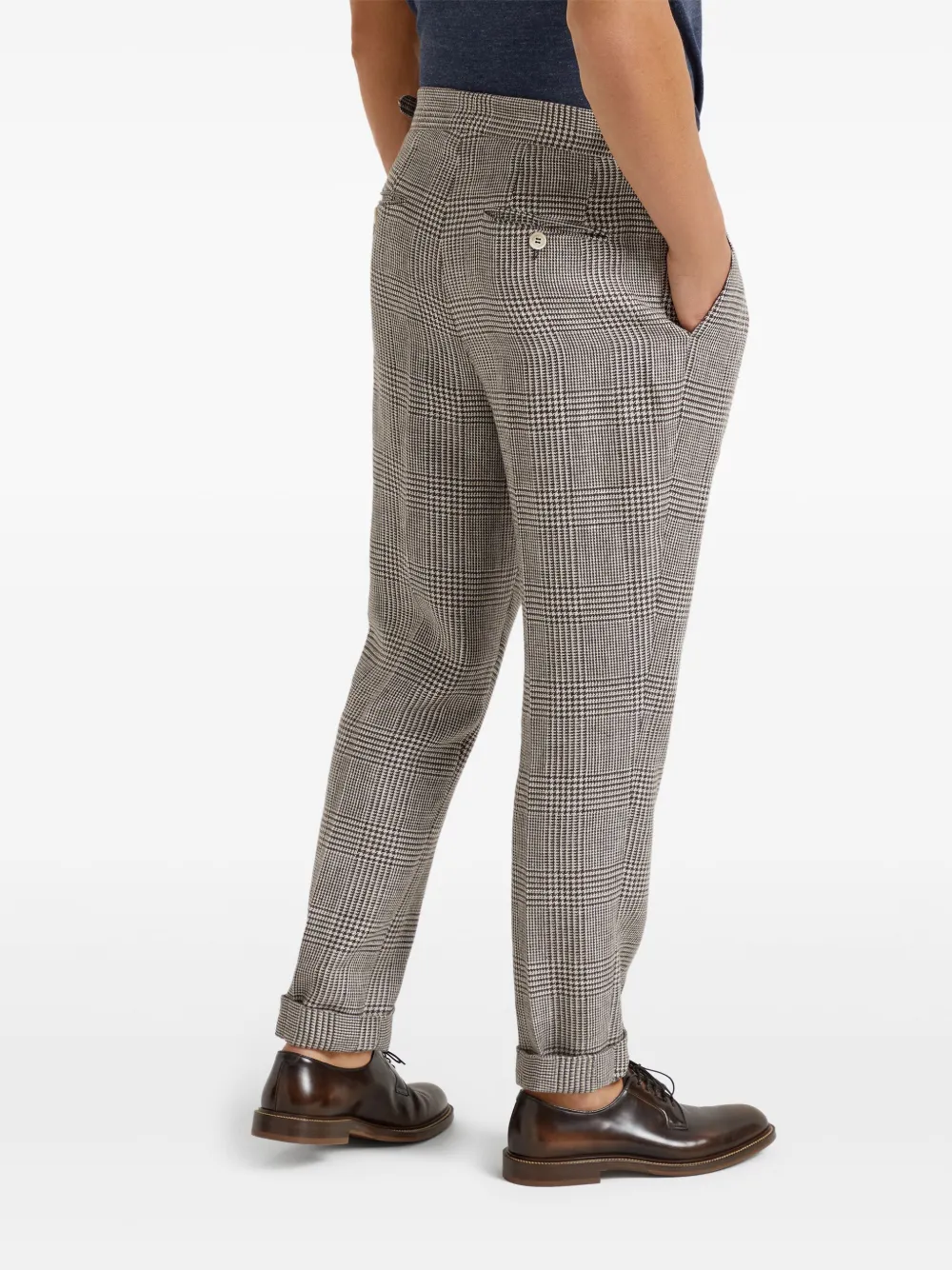 BRUNELLO CUCINELLI PRINCE OF WALES-CHECKED TROUSERS