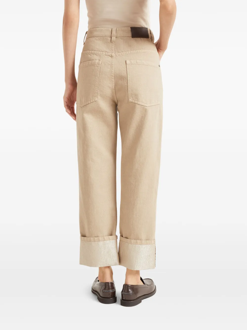 Shop Brunello Cucinelli Straight-leg Cropped Trousers In Brown
