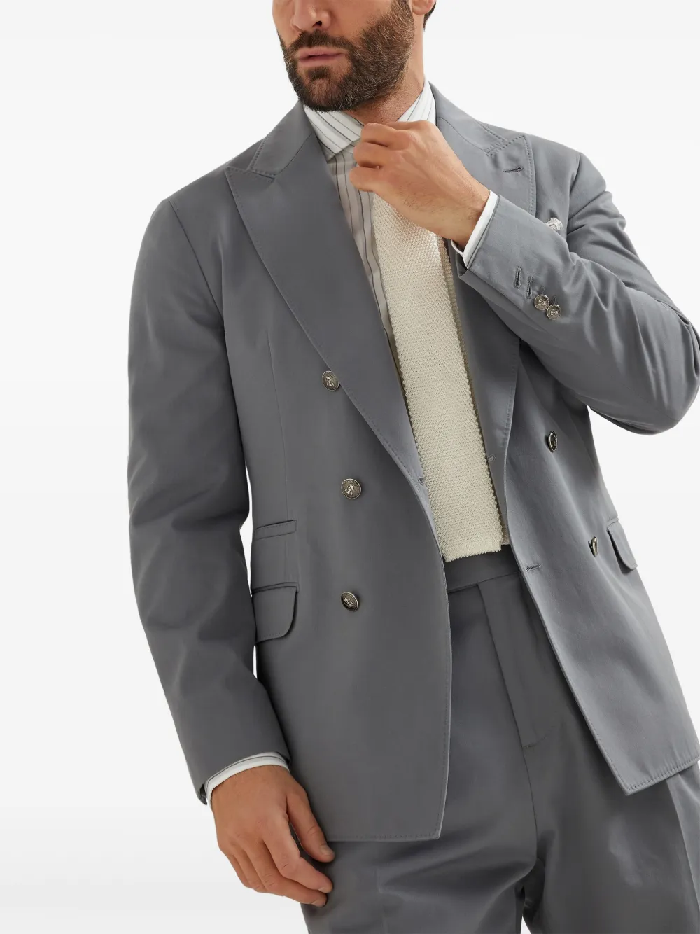 Brunello Cucinelli Gestreept overhemd Wit