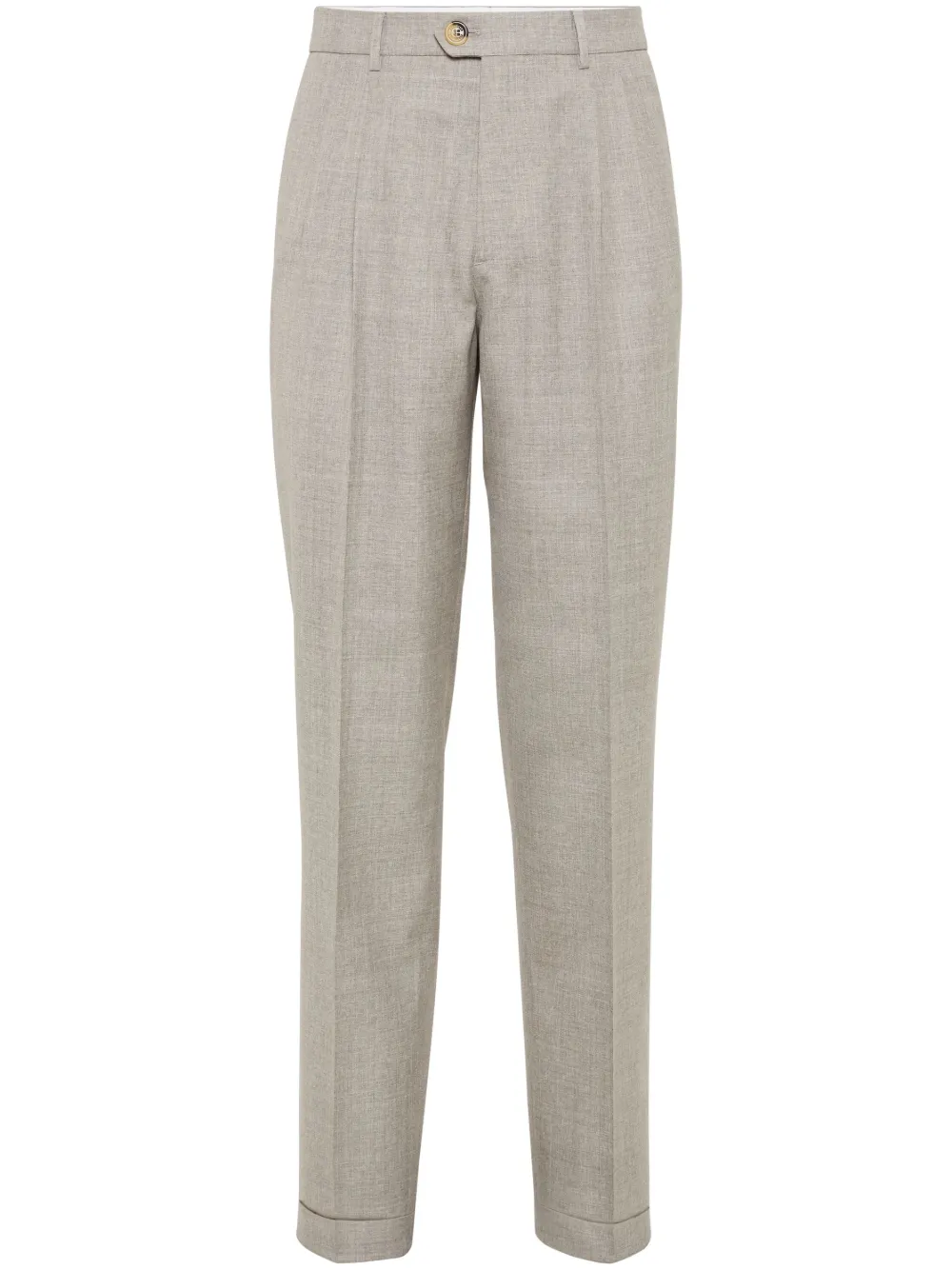 Brunello Cucinelli pleat-detail tailored trousers | Neutrals | Image 1