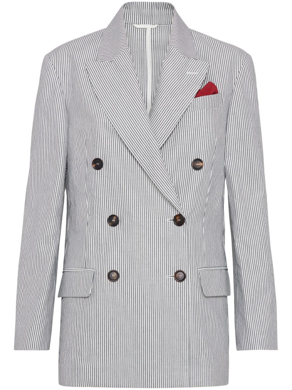 striped twill blazer