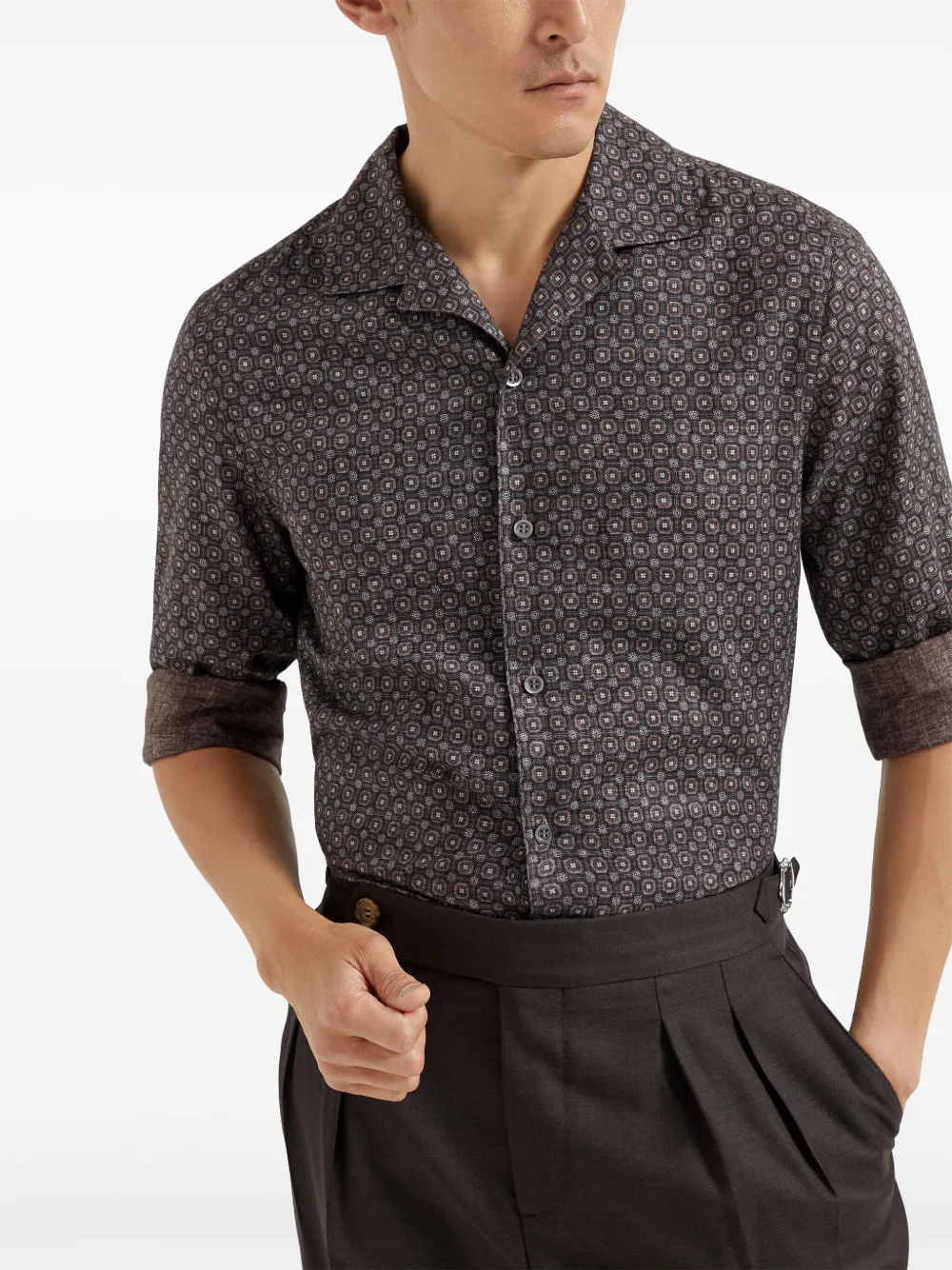 Brunello Cucinelli Overhemd met kraag Bruin