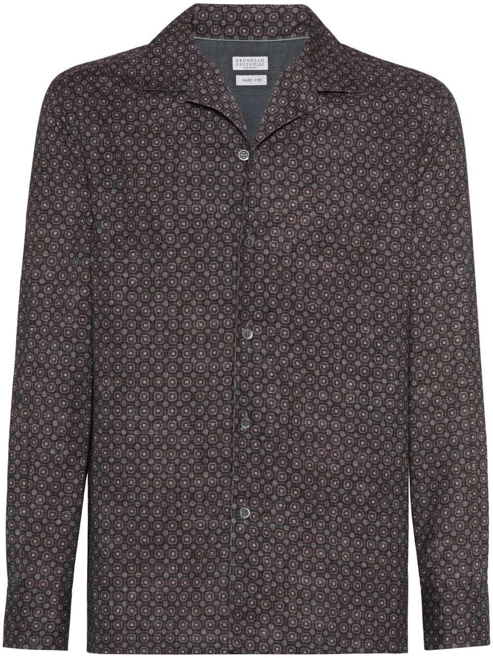 Brunello Cucinelli camisa con cuello cubano | marrón | Image 1