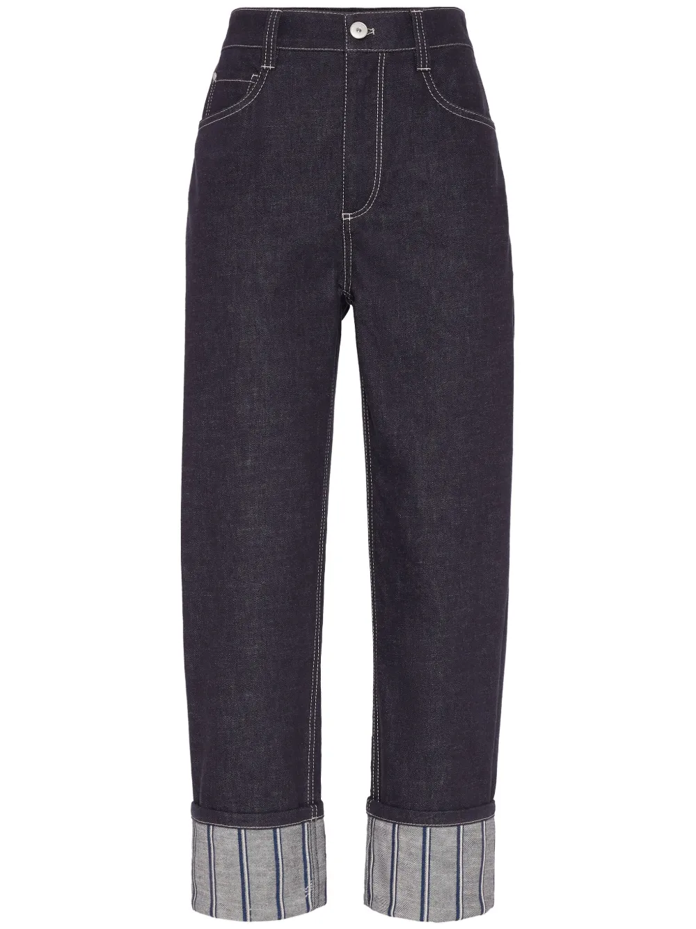 Brunello Cucinelli Jeans met gestreept detail Blauw