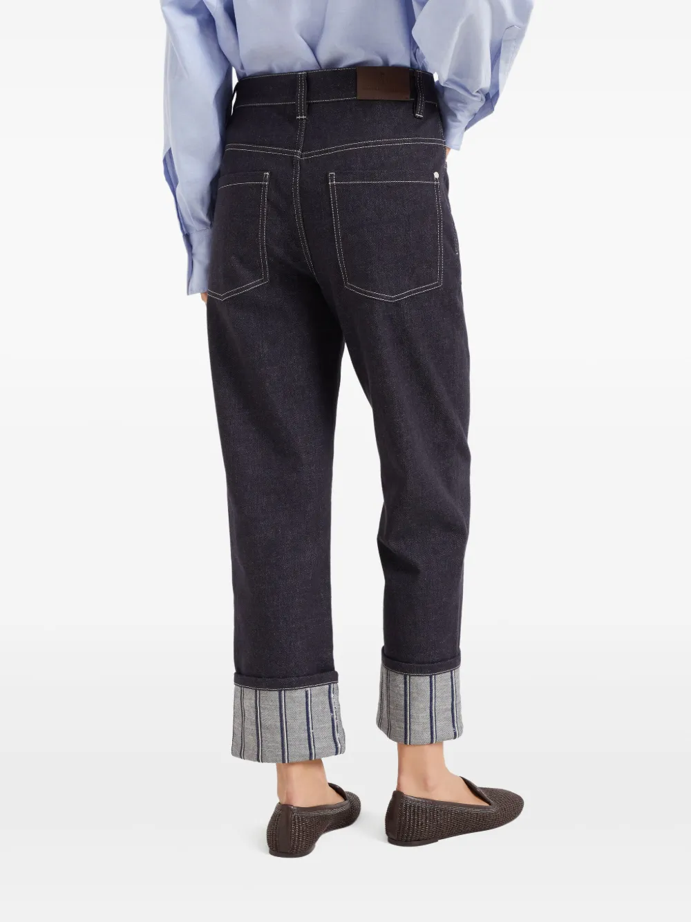 Brunello Cucinelli Jeans met gestreept detail Blauw
