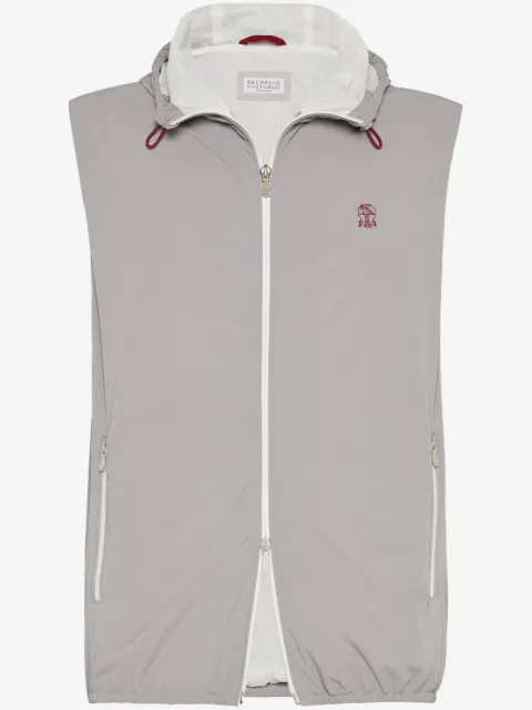 Brunello Cucinelli embroidered logo vest