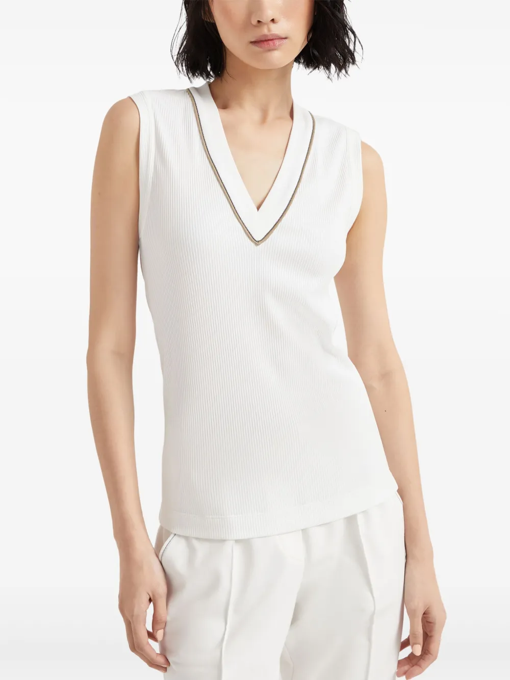 BRUNELLO CUCINELLI RIBBED-KNIT VEST