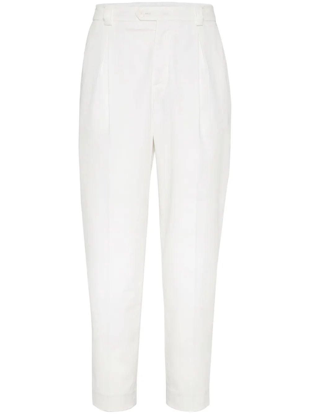 Brunello Cucinelli gabardine-weave trousers | White | Image 1