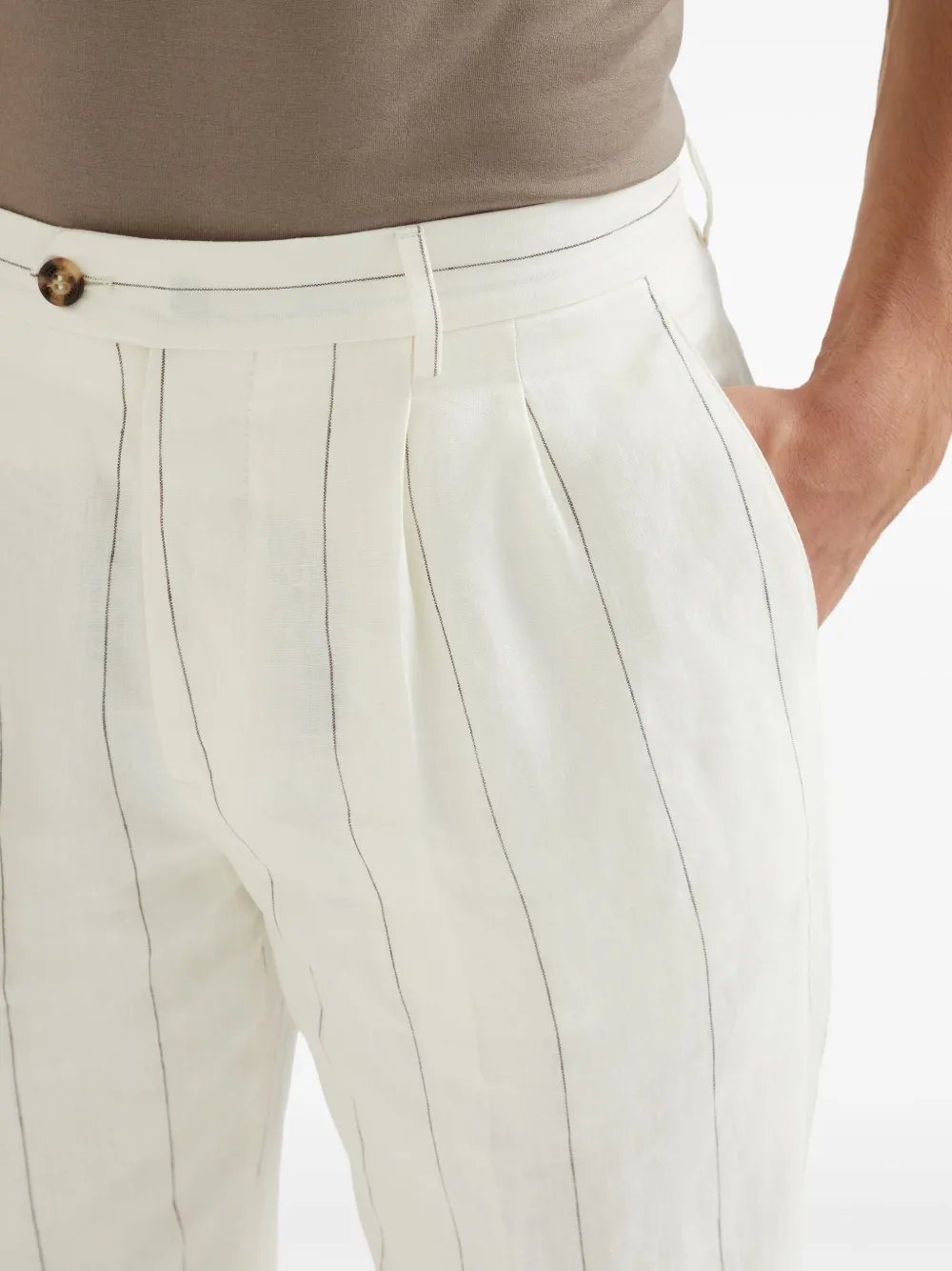 Brunello Cucinelli Gestreepte broek Wit