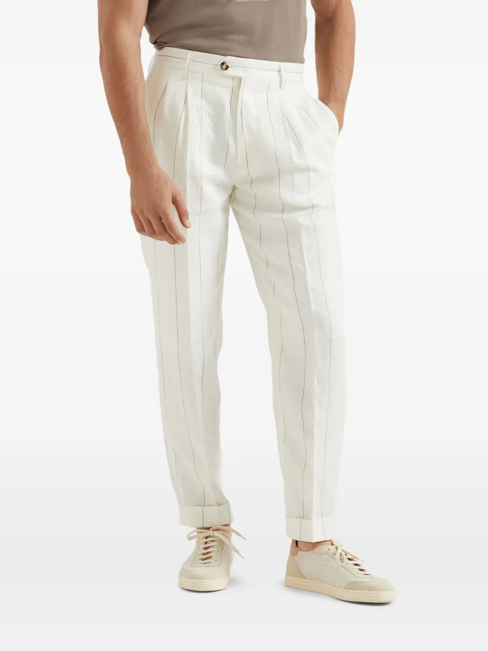 Brunello Cucinelli Gestreepte broek Wit