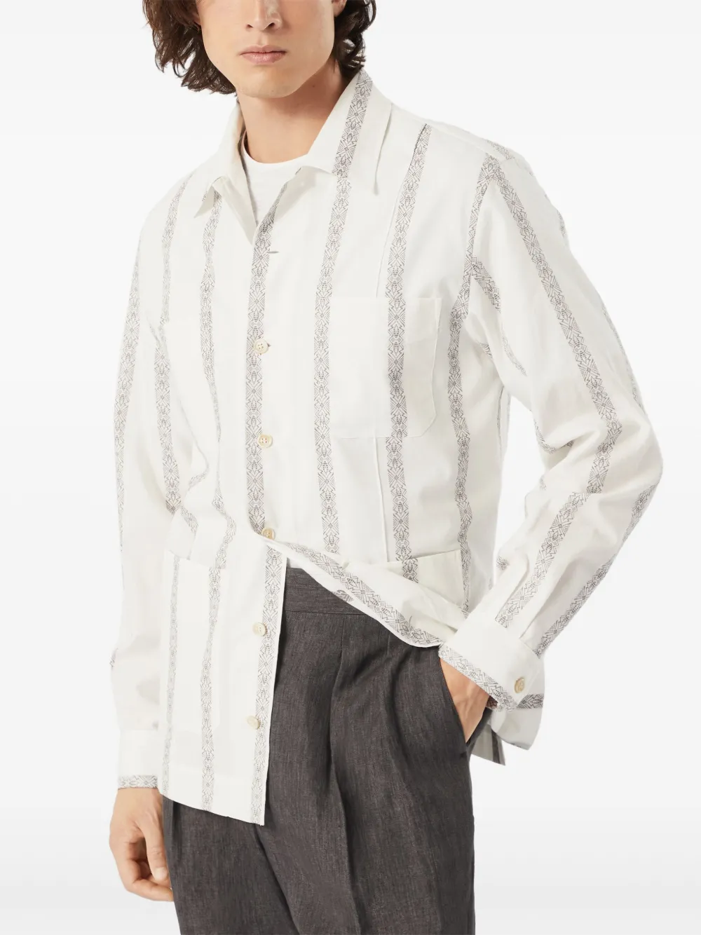 Brunello Cucinelli Easy Fit overhemd Wit